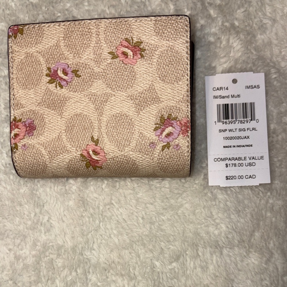 Coach Pink Floral Beige Wallet - Picture 4 of 4